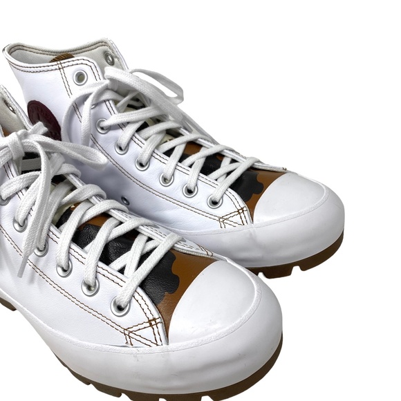 Converse Ctas Lugged Shoes Leather White Camo Brown Women's Custom 570637C-WTCM - Picture 4 of 7